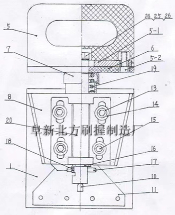 附图:三角度锁紧刷握座式自动锁紧刷握